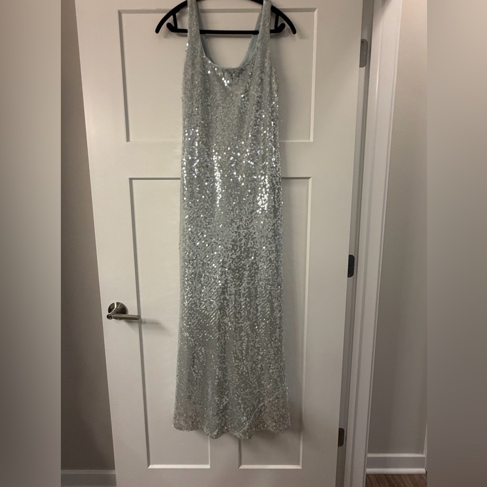 New Sold Out Ralph Lauren Lamara Sleeveless Gown in light teal
